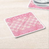 PINK HEART QUILT Square Paper Untersetzer (angewinkelt)