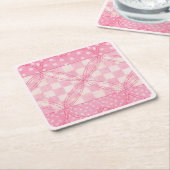 PINK HEART QUILT Square Paper Untersetzer / Pink (angewinkelt)