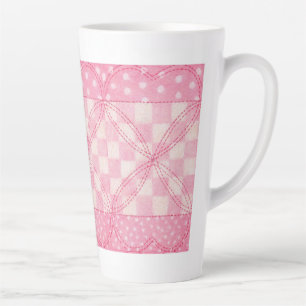 PINK HEART QUILT Tal Latte Tasse