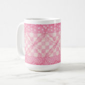 PINK HEART QUILT Tallweiße Tasse (Vorderseite Links)