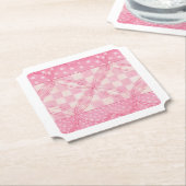 PINK HEART QUILT Ticket Paper Untersetzer (angewinkelt)