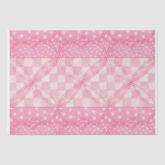 PINK HEART QUILT Tissue Seidenpapier (Vorderseite)