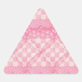 PINK HEART QUILT Triangle Stickers (Vorderseite)