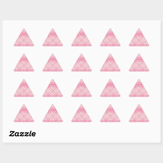 PINK HEART QUILT Triangle Stickers (Blatt)
