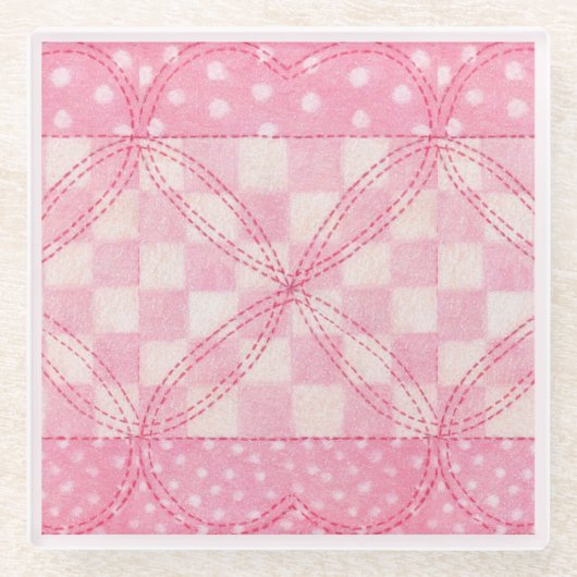 PINK HEART QUILT Untersetzer / Pink (Vorderseite)