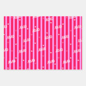 Pink Heart Ribbon Cherries Geschenkpapier Set (Vorderseite 2)