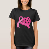 Pink Heart Ribbon Pickleball Breast Cancer Awarene T-Shirt (Vorderseite)