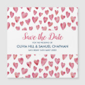 Pink Heart Save the Date Magnet (Vorderseite)