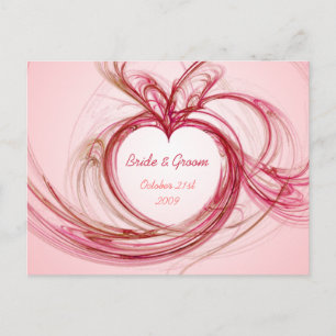 Pink Heart "Save the Date" Postkarte