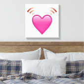 Pink Heart schlagen - Emoji Leinwanddruck (Insitu (Schlafzimmer))