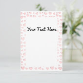 Pink Heart Shape Imitate Papier ausgeschnitten dan Dankeskarte (Stehend Vorderseite)