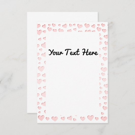 Pink Heart Shape Imitate Papier ausgeschnitten dan Dankeskarte (Vorne/Hinten)