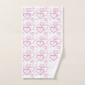 Pink Heart Shapes Pattern Badhandtuch Set (Handtuch)