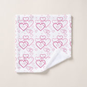 Pink Heart Shapes Pattern Badhandtuch Set (Waschlappen)