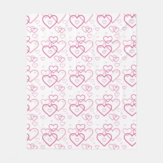 Pink Heart Shapes Pattern Fleecedecke (Vorderseite)