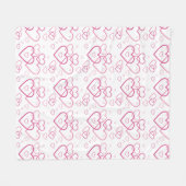 Pink Heart Shapes Pattern Fleecedecke (Vorderseite (Horizontal))