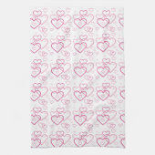Pink Heart Shapes Pattern Geschirrtuch (Vertikal)
