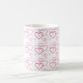Pink Heart Shapes Pattern Kaffeetasse (Mittel)