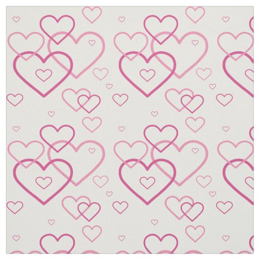 Pink Heart Shapes Pattern Stoff (Muster)