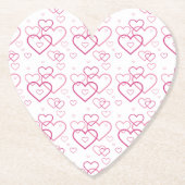 Pink Heart Shapes Pattern Untersetzer (Vorderseite)