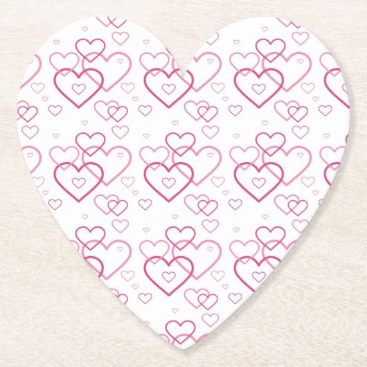 Pink Heart Shapes Pattern Untersetzer (Vorderseite)