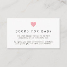 Pink Heart Simple Girl Books for Baby Shooter