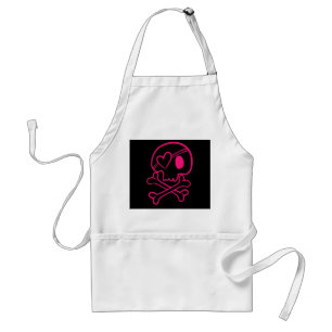 Pink Heart Skull and Crossbones Schürze