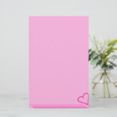 Pink Heart Stationery Briefpapier (Stehend Vorderseite)