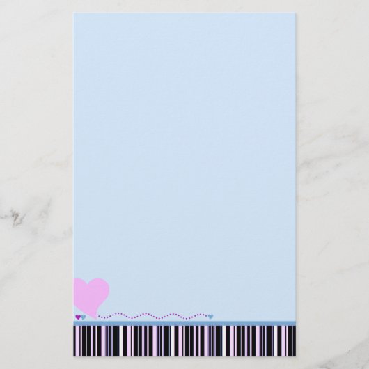 Pink Heart Stationery Briefpapier (Vorderseite)