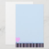 Pink Heart Stationery Briefpapier (Vorne/Hinten)