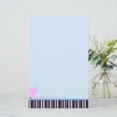 Pink Heart Stationery Briefpapier (Stehend Vorderseite)