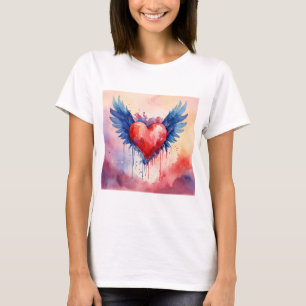Pink Heart Sticker Design heart women T - Shirt