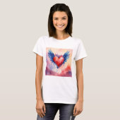 Pink Heart Sticker Design heart women T - Shirt| T-Shirt (Vorne ganz)