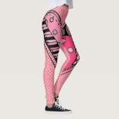 Pink Heart Stretch Pants - Junioren & Damen Größe Leggings (Rechts)