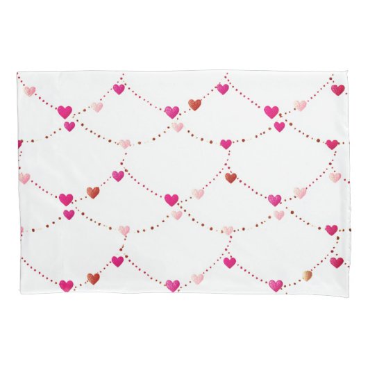 Pink Heart String Pillow Case Kissenbezug (Vorderseite)
