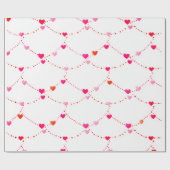 Pink Heart String Wrapping Paper | Valentine |Baby Geschenkpapier (Flach)
