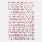 Pink Heart Sweet Valentine Illustration Muster Geschirrtuch (Vertikal)