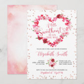 Pink Heart Sweetheart Baby Dusche Einladung (Vorne/Hinten)