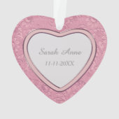 Pink Heart Swirl Baby First Christmas Ornament (Rückseite)