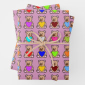 Pink Heart Teddy Bears Geschenkpapier Set (Beispiel)