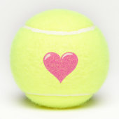 Pink Heart Tennis Balls Liebe Geschenk Tennisbälle (Rückseite)