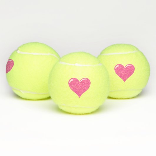 Pink Heart Tennis Balls Liebe Geschenk Tennisbälle (Multi)