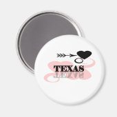Pink Heart Texas Magnet (Vorderseite/Rückseite)