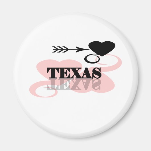 Pink Heart Texas Magnet (Vorne)