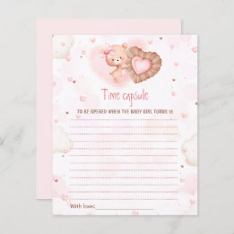 Pink Heart Time Kapselkarte Valentine Baby Dusche