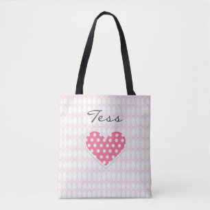 Pink Heart Tote Bag Tasche