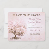 Pink Heart Tree Wedding Save the Date (Vorderseite)