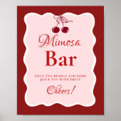 Pink Heart Valentine Bachelorette Mimosa Bar  Sign Poster (Vorne)