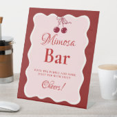 Pink Heart Valentine Bachelorette Mimosa Bar  Sign Sockelschild (In Situ)