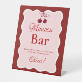 Pink Heart Valentine Bachelorette Mimosa Bar Sign Sockelschild